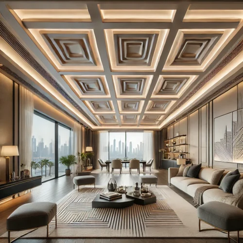 DALL·E-2024-10-28-10.53.54-A-modern-false-ceiling-design-in-a-luxurious-Dubai-living-room-featuring-sleek-geometric-patterns-with-integrated-LED-lighting.-The-ceiling-has-a-cof